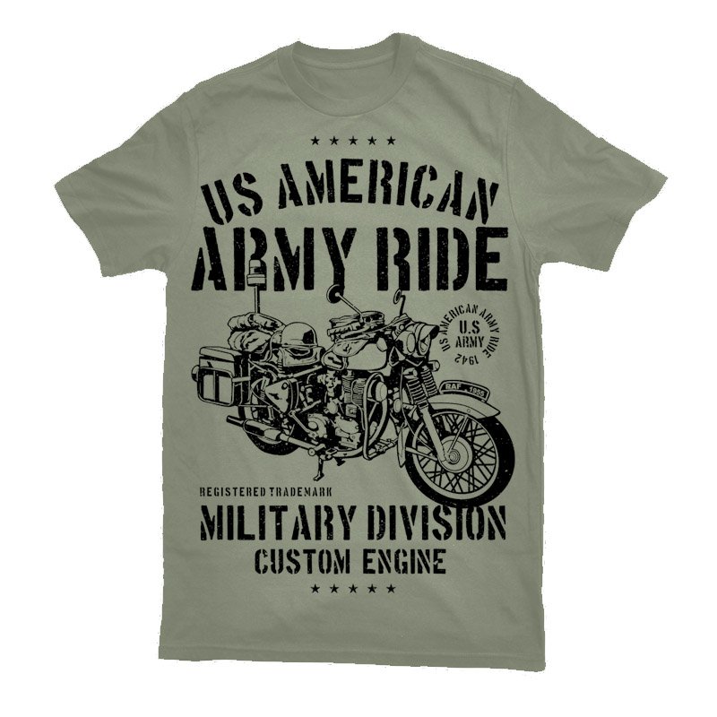 Army Ride Motorcycle Tshirt