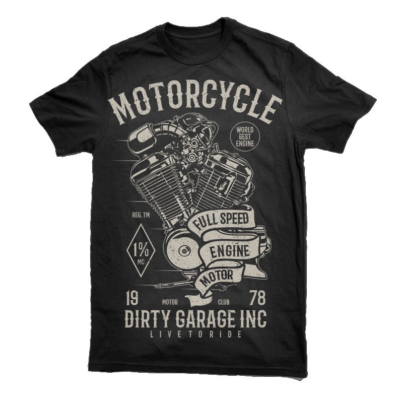 Motorcycle Full Speed Engine Tshirt